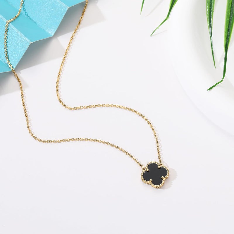 AIPPK Clover Pendant Necklace for Women 18K Gold Plated Four Leaf Clover Necklaces Lucky Simple Jewelry Gifts for Women - Image 3